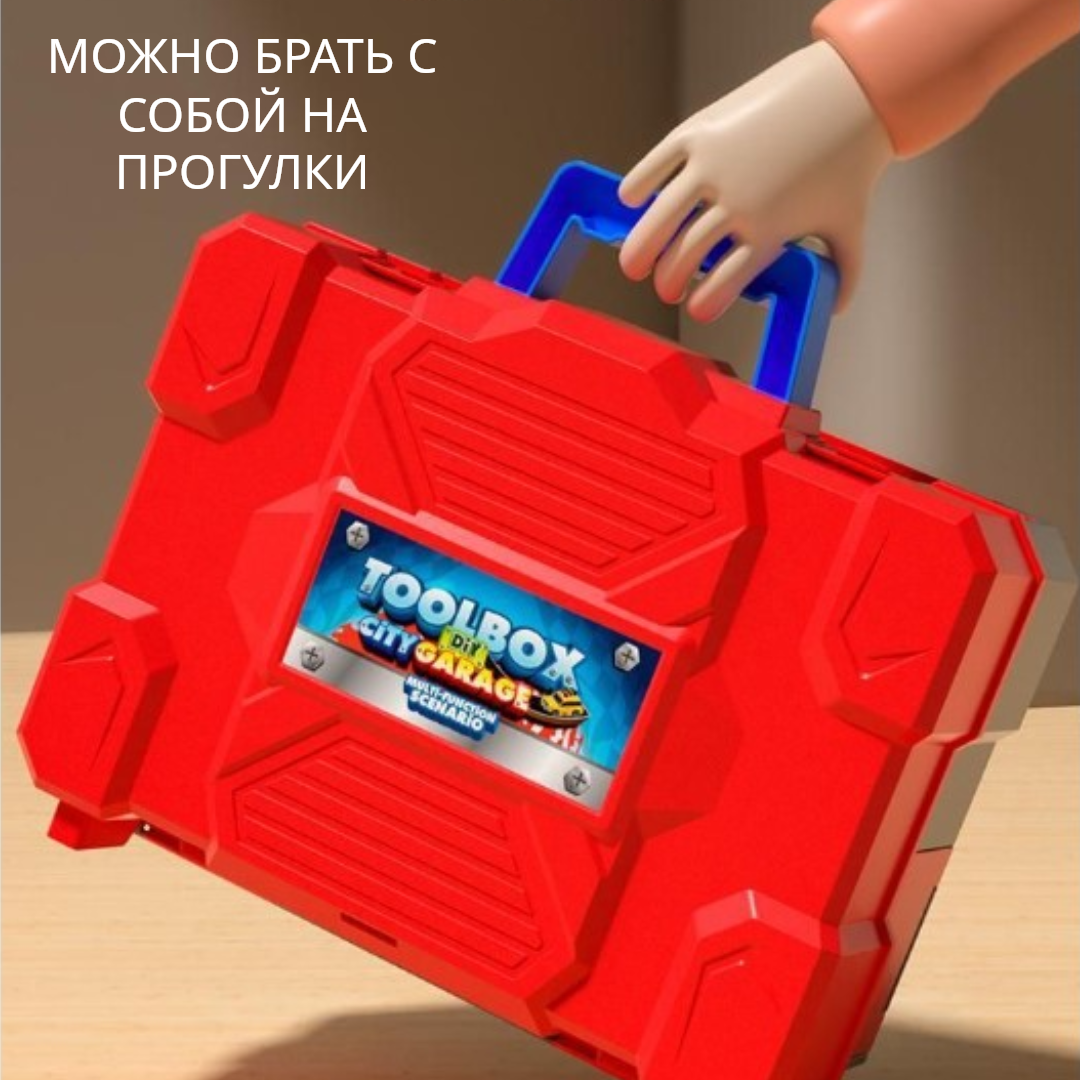 Конструктор-скрутка SHARKTOYS Парковка с 4 машинками - фото 5