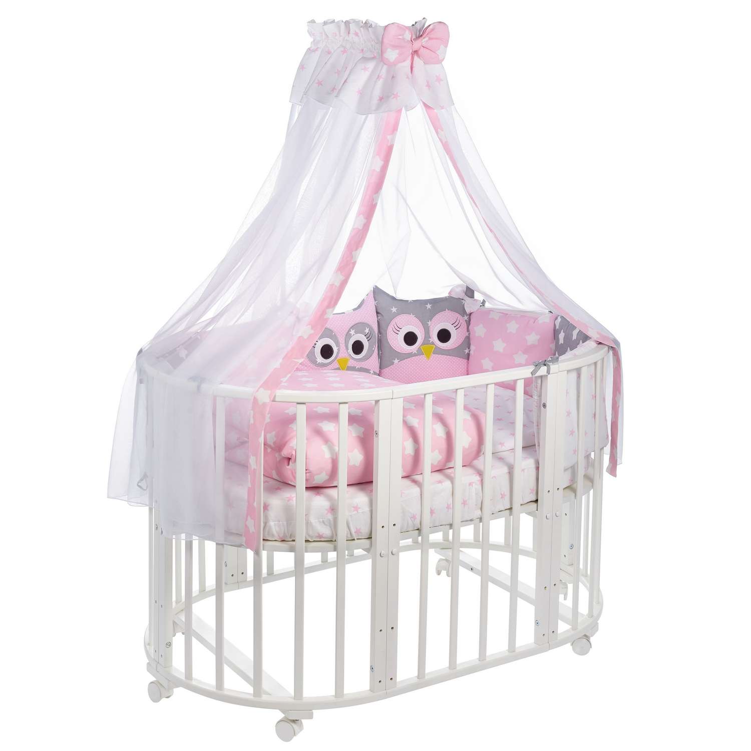 Комплект в овальную кроватку Sweet Baby Uccellino 10предметов Rosa Розовый - фото 1