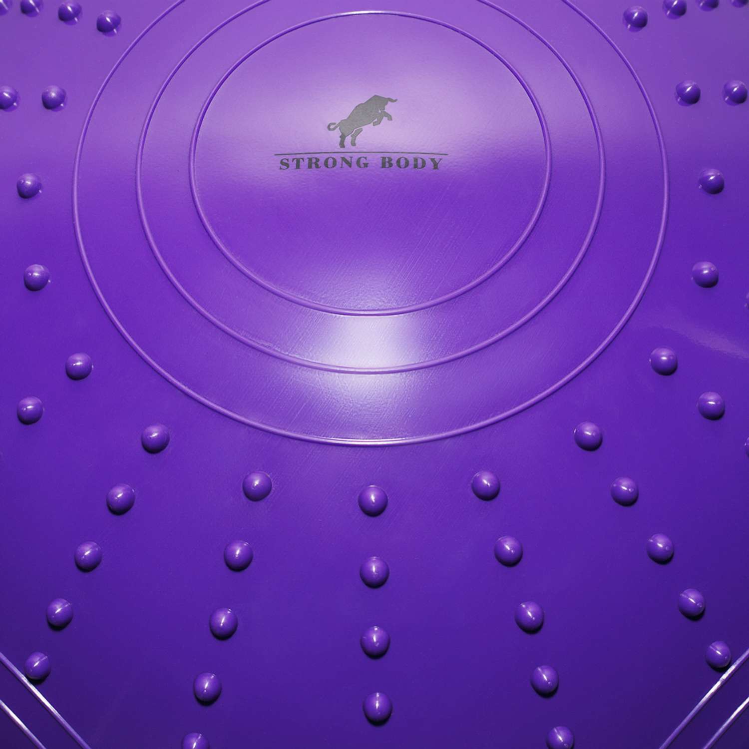 Балансировочная полусфера BOSU STRONG BODY в комплекте со съемными эспандерами фиолетовая - фото 6