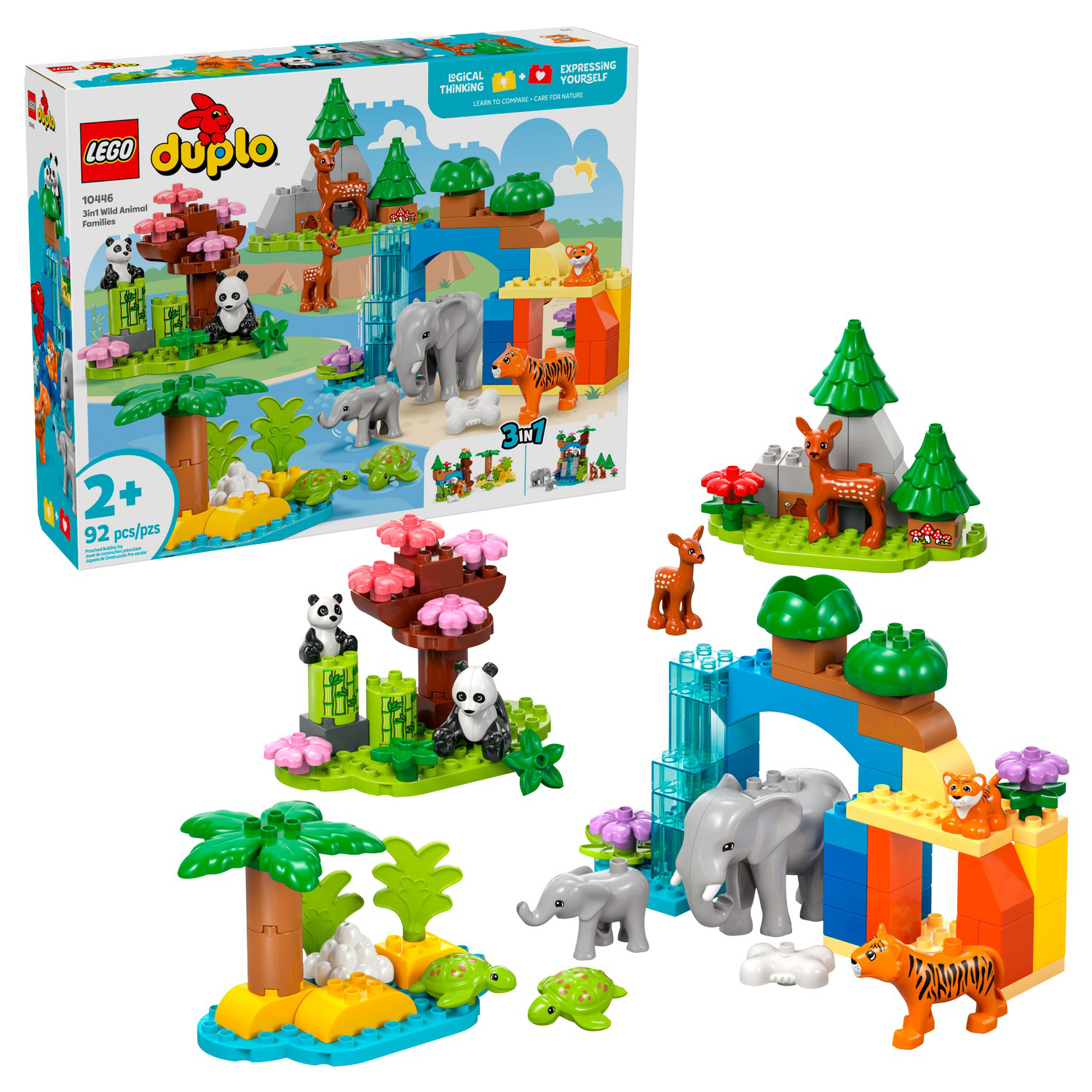 Конструктор детский LEGO Duplo Семейства диких животных 3-в-1 - фото 1