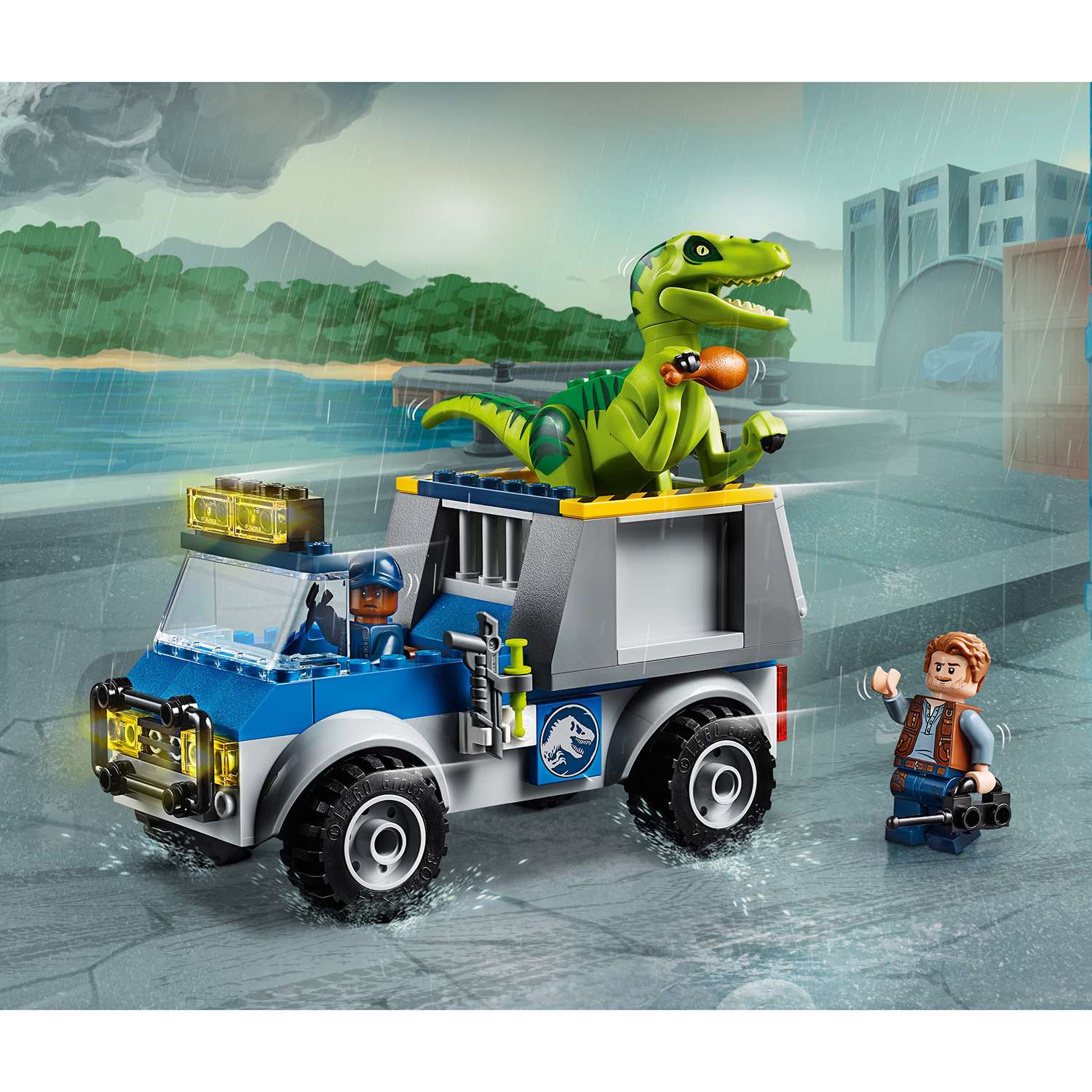 Конструктор LEGO Juniors Грузовик спасателей для перевозки раптора 10757 - фото 5