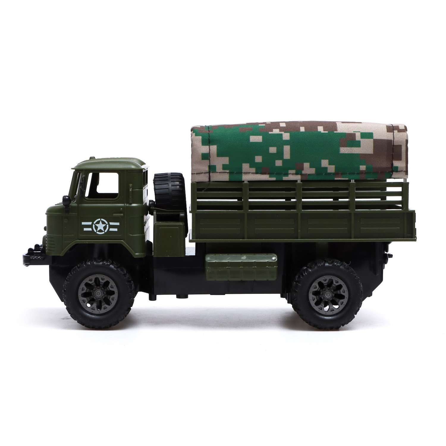 Грузовик Автоград радиоуправляемый «Военный» работает от аккумулятора цвет зелёный - фото 2