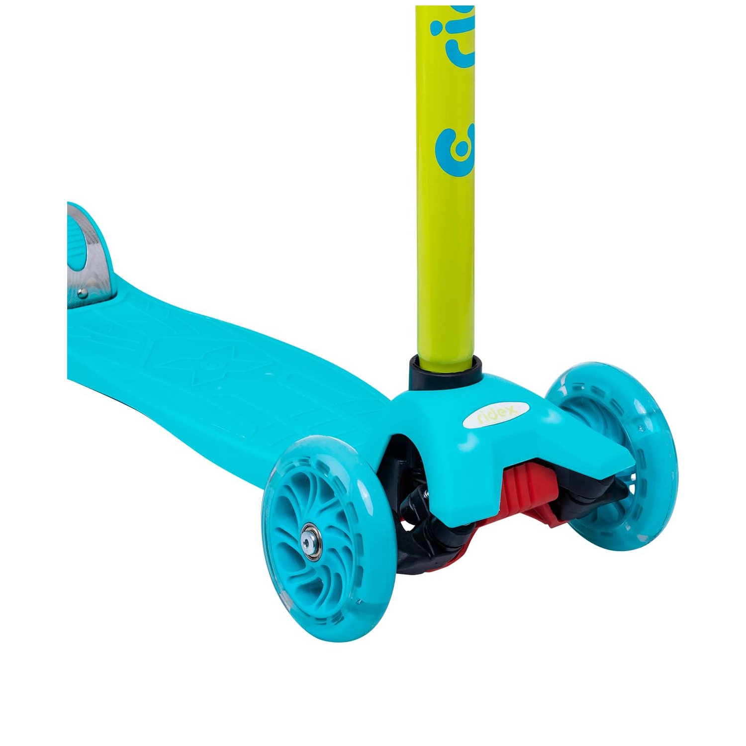 Самокат RIDEX трехколесный 3 wheels scooter Kiko 120/80 light blue/green - фото 6