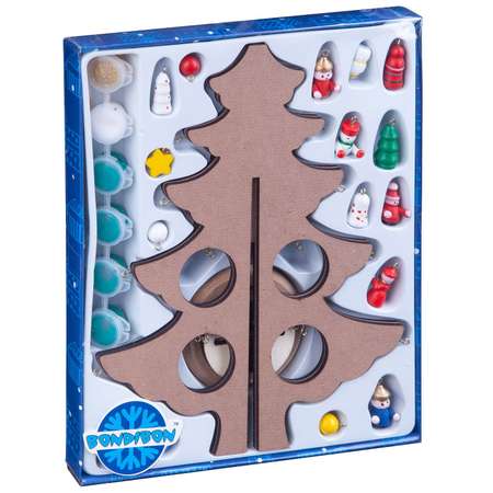 Набор для творчества BONDIBON Новогодняя ёлочка-раскраска с игрушками высота 28см.