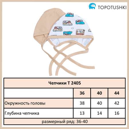 Чепчик 2шт TOPOTUSHKI