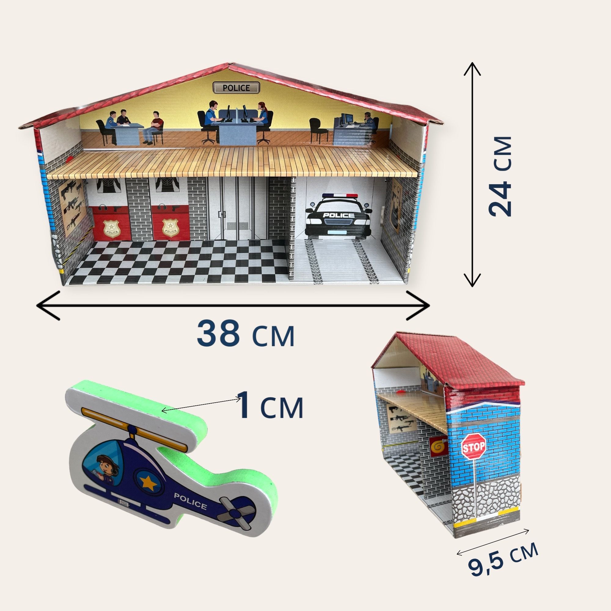 Игровой набор JAGU 3Д макет Полицейский участок с дополненной реальностью 10 фигурок - фото 2