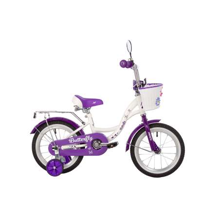 Велосипед 14 белый-фиолетовый NOVATRACK BUTTERFLY