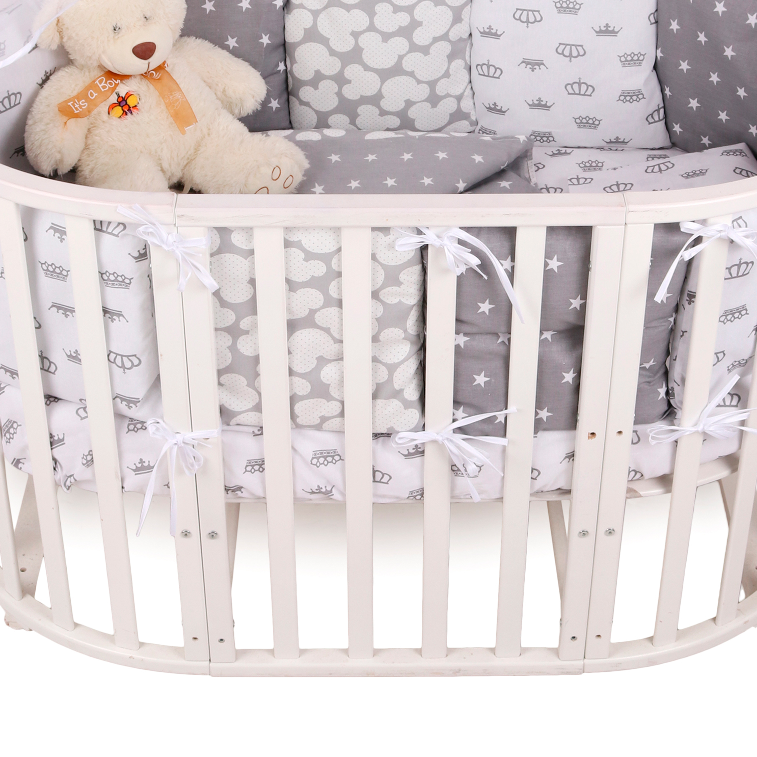 Борт в кроватку Amarobaby Серебро 12подушек ABDM-3112-Si - фото 8