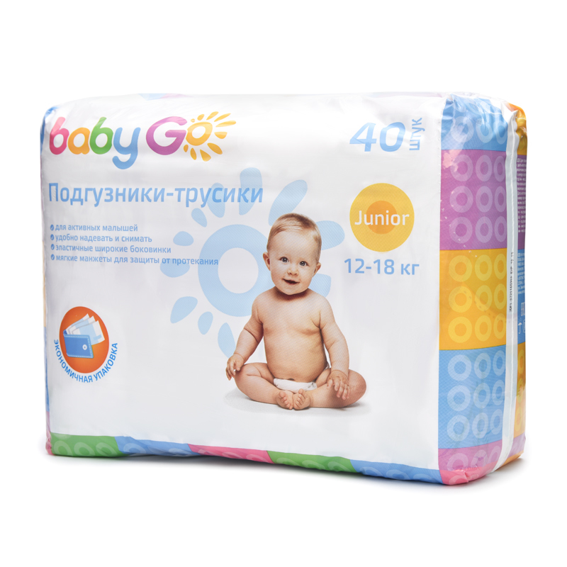 Трусики BabyGo 40 шт. 5 12-18 кг - фото 1