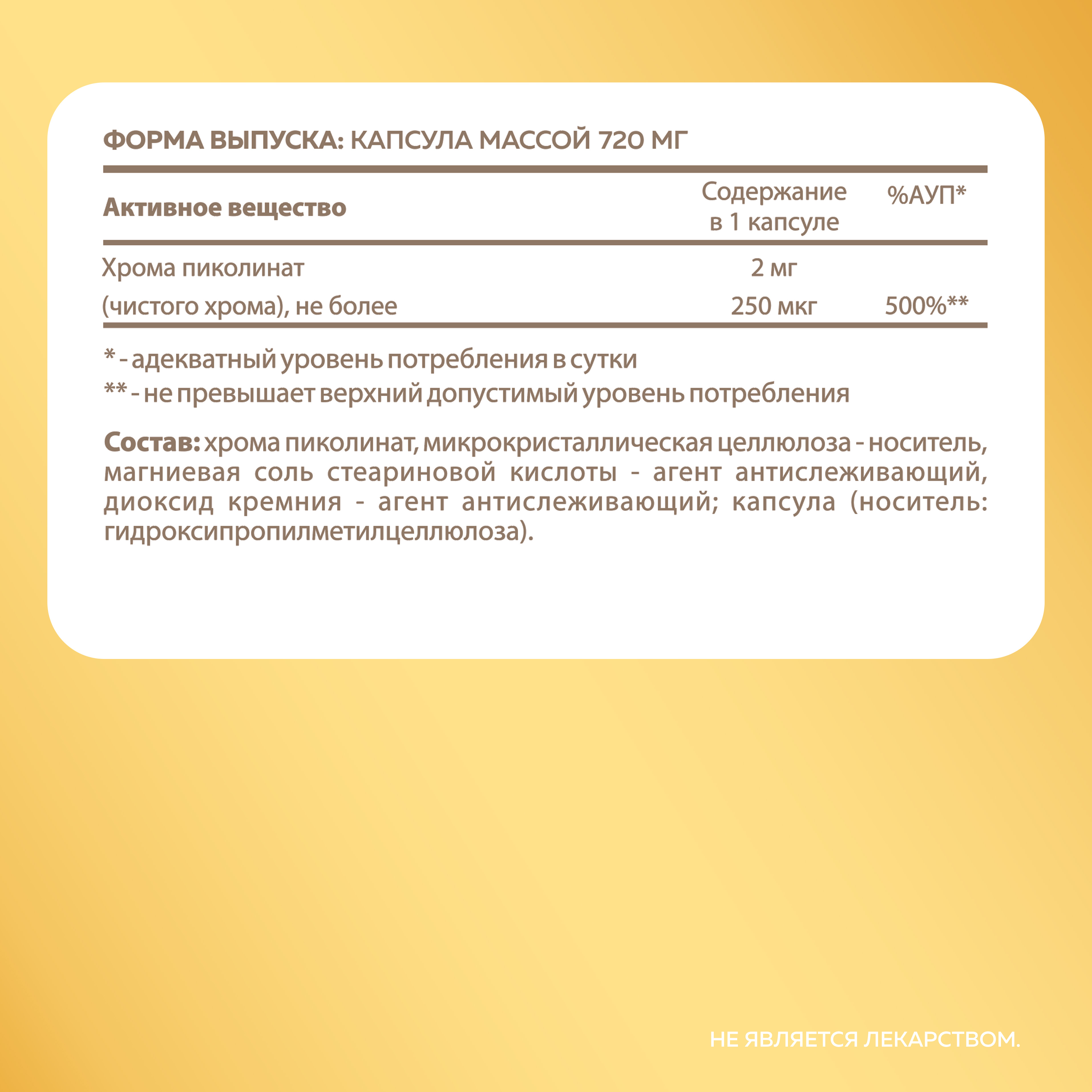 БАД к пище MISHIDO Хрома пиколинат 720 МГ 60 капс. - фото 6