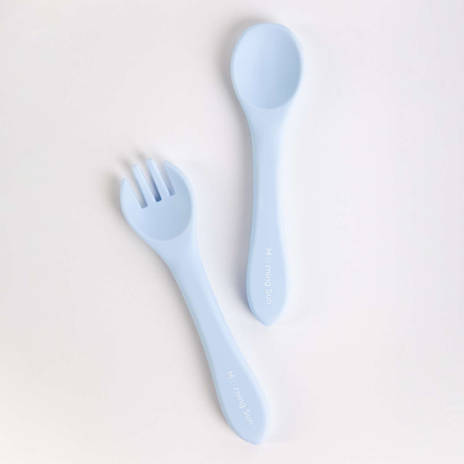 Набор детской посуды Morning Sun силиконовый секционная тарелка ложка вилка голубой - фото 5