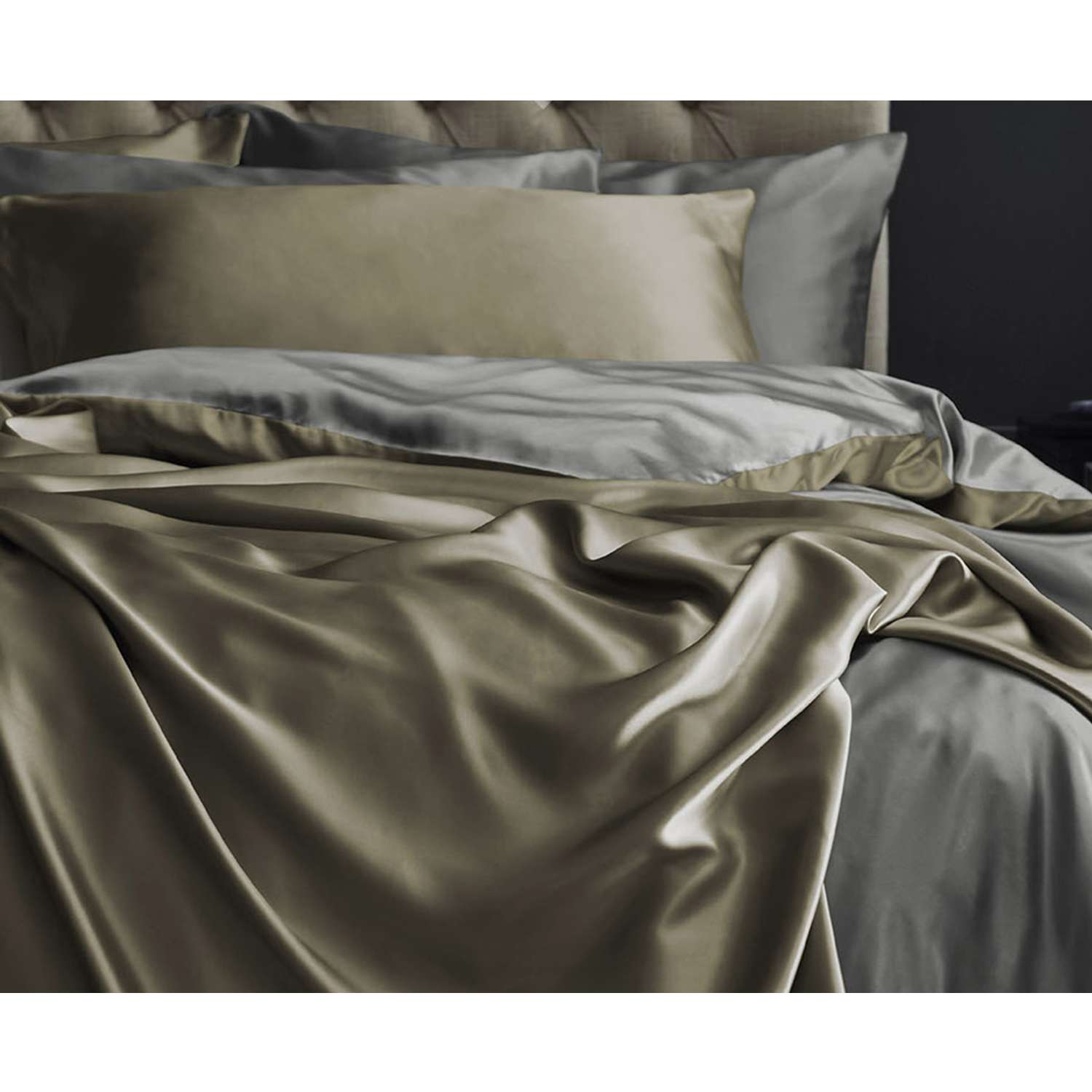 Комплект постельного белья Mona Liza 2 спальный ML Luxury sage тенсель лиоцелл шалфей/камень - фото 11