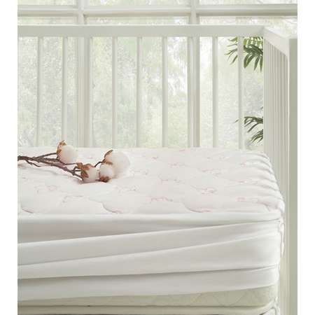 Наматрасник в кроватку Yatas Bedding белый на резинке Cotton Baby 60x120