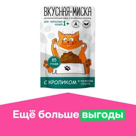 Корм для кошек Вкусная миска 85г кролик