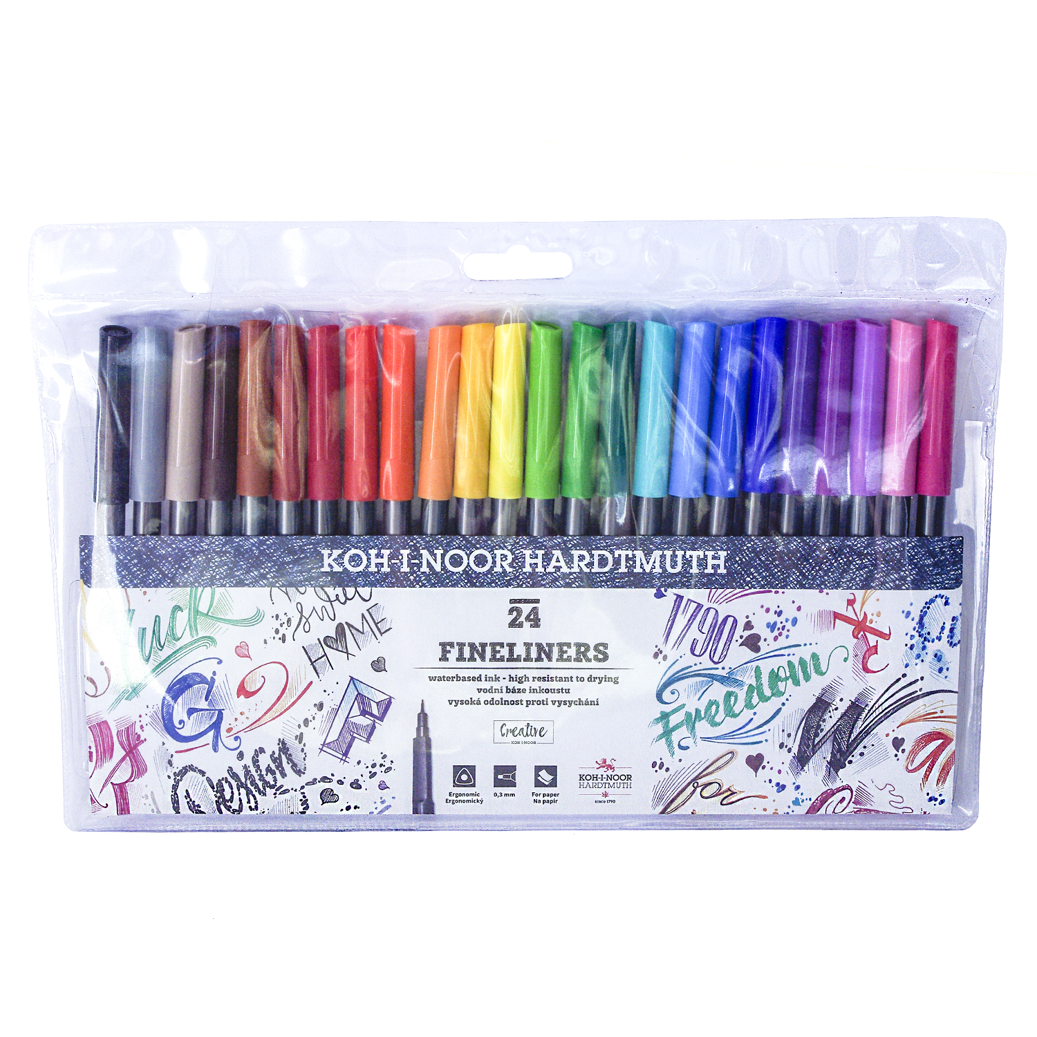 Линеры Koh-I-Noor Fineliners 0.3мм 24цвета 777021BD01TE - фото 1