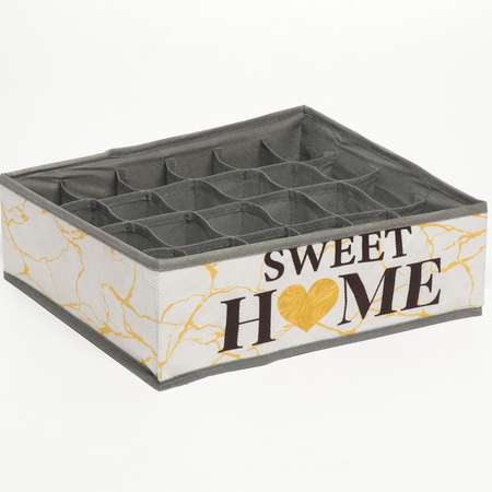 Кофр TEXTURA для белья 24 ячейки «Sweet home»35 х 30 х 10 см