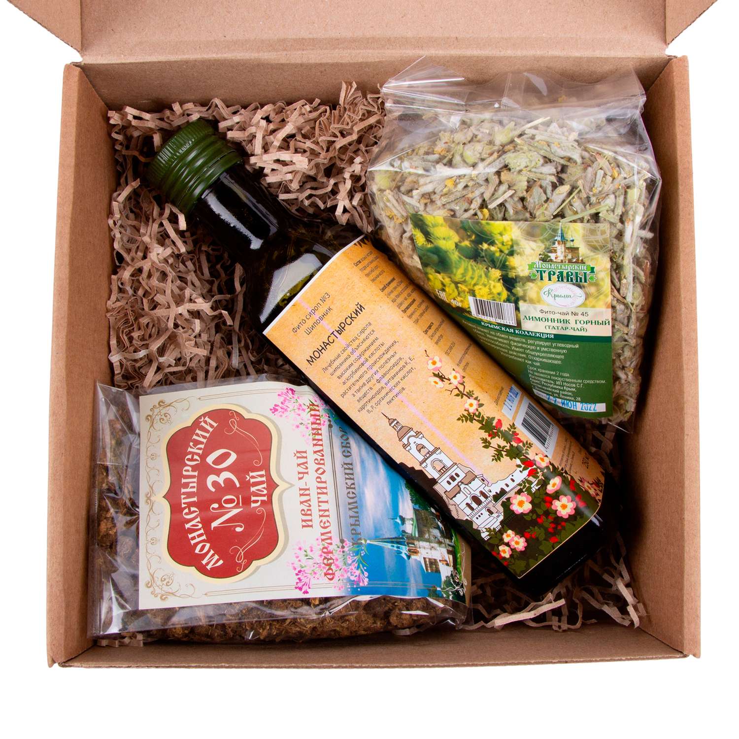 Подарочный набор Монастырские травы Сироп шиповник+чай иванчай+монотрава лимонник - фото 2
