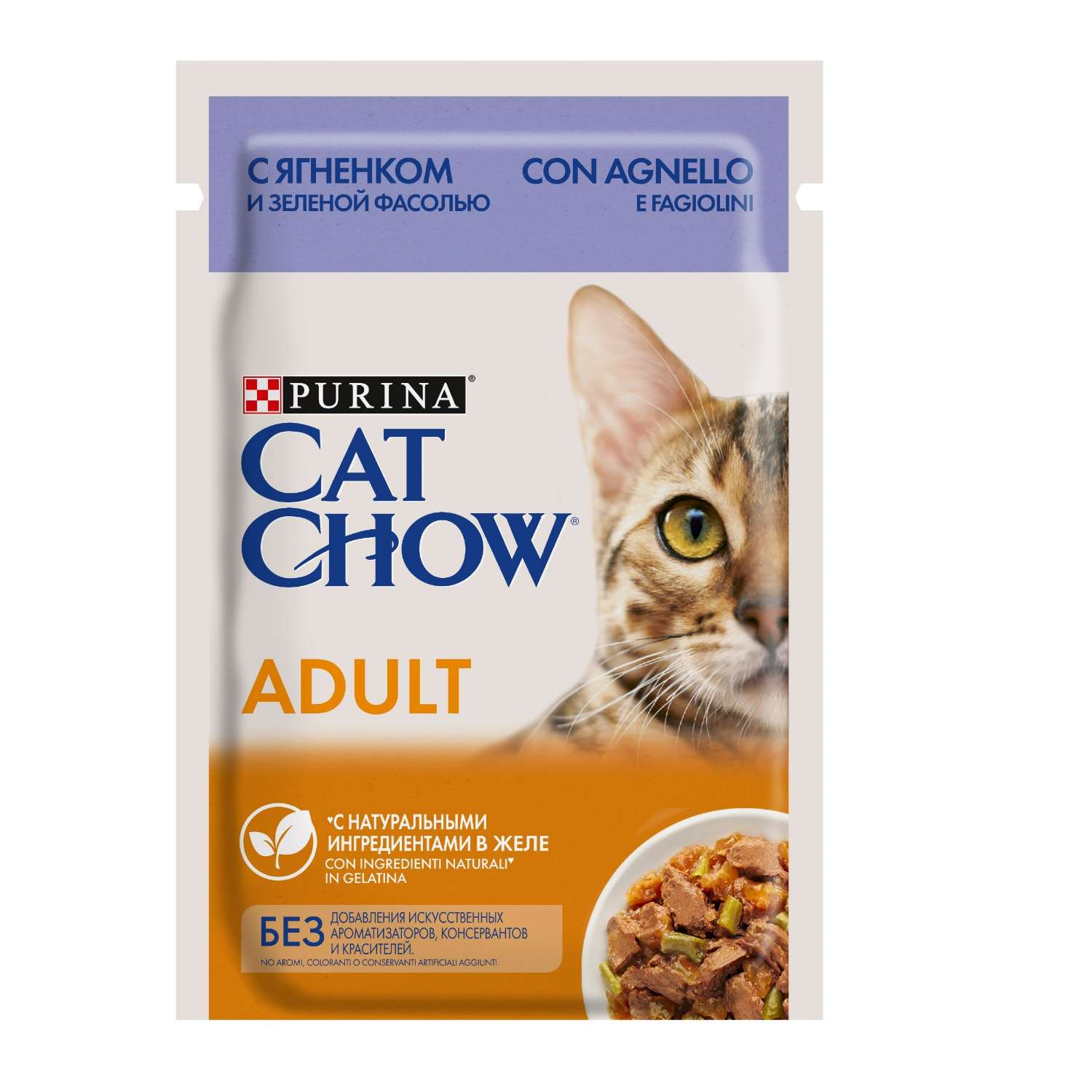 Корм влажный для кошек Cat Chow 85г с ягненком и зеленым горошком пауч - фото 1
