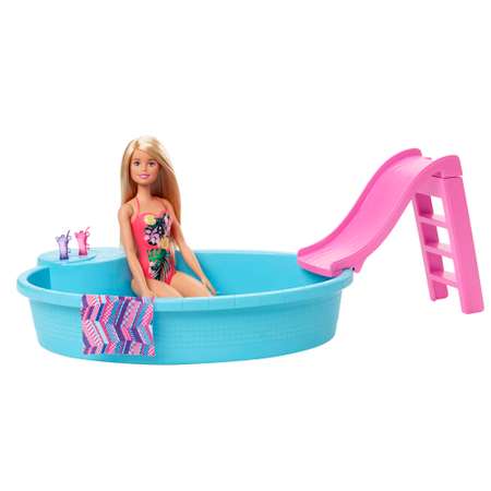 Кукла Barbie Бассейн с горкой GHL91