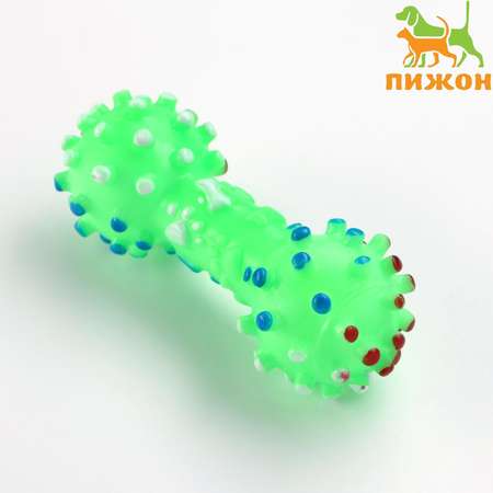 Игрушка Пижон пищащая «Гантель малая» для собак 12.5 см зелёная
