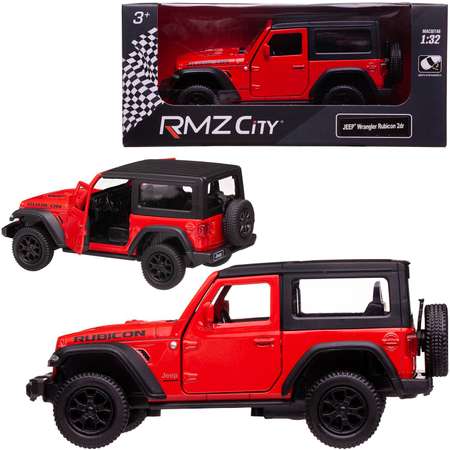 Машина металлическая Uni-Fortune Jeep Wrangler Rubicon 2021 закрытый верх красный цвет двери открываются