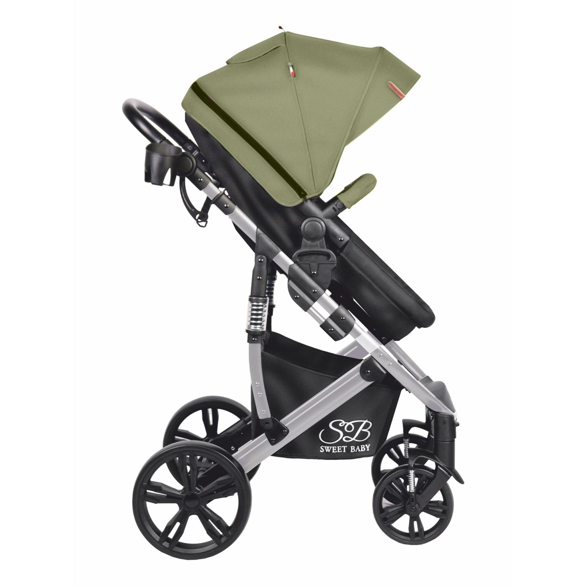 Коляска-трансформер 2 в 1 Sweet Baby Comfort dark green - фото 2