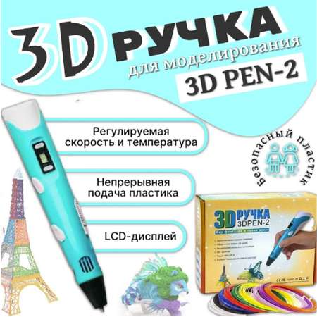 3D-ручки 3D Pen-2 ТОТОША Набор для творчества и моделирования с с набором пластика и трафаретами