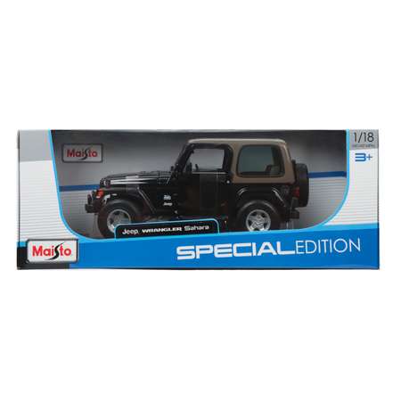 Машина MAISTO 1:18 Jeep Wrangler Sahara Черная 31662