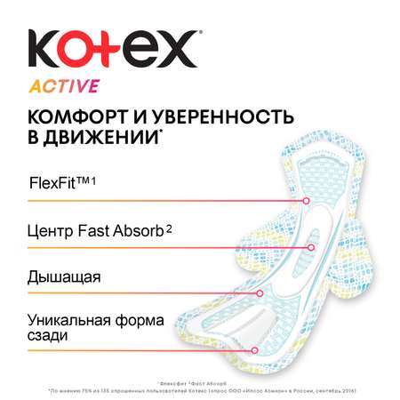 Прокладки KOTEX Эктив нормал плюс 8шт