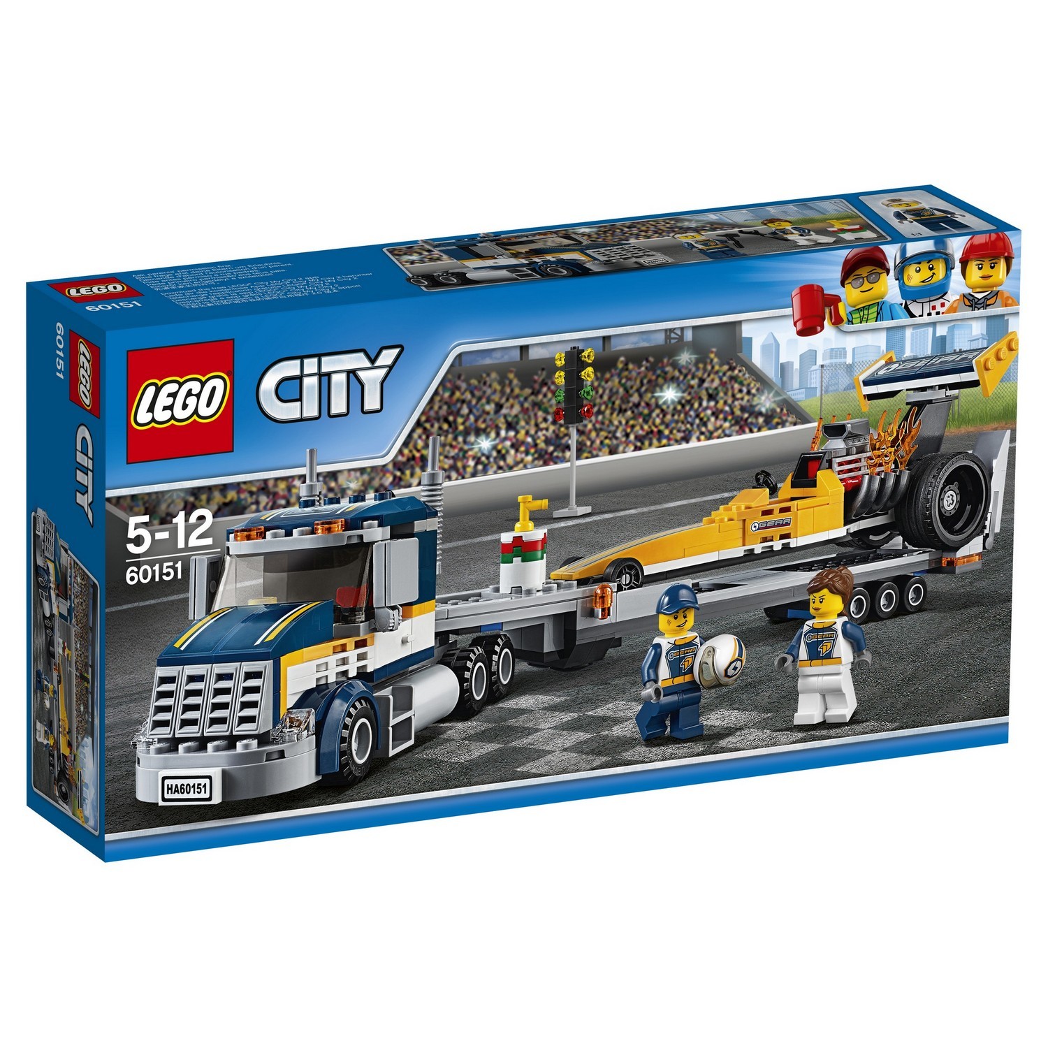 Конструктор LEGO City Great Vehicles Грузовик для перевозки драгстера  (60151) купить по цене 1999 ₽ в интернет-магазине Детский мир