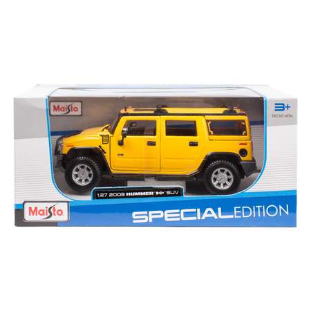 Машинка Maisto 1:27 Hummer H2 SUV Желтая 31231