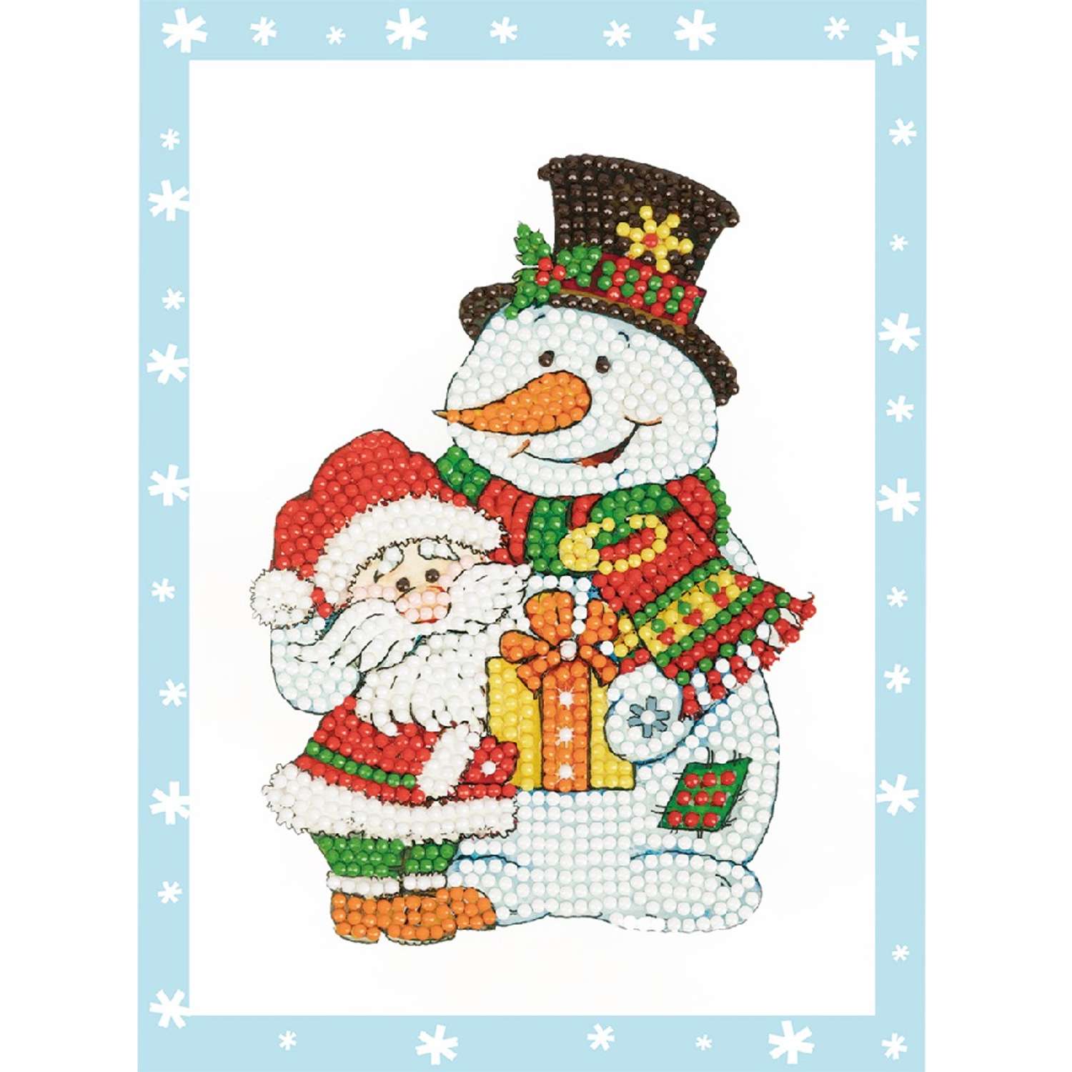 Кристальная мозаика Фрея ALVS-046 мини-картинка Дед мороз и Снеговик 14 х 19.5 см - фото 2