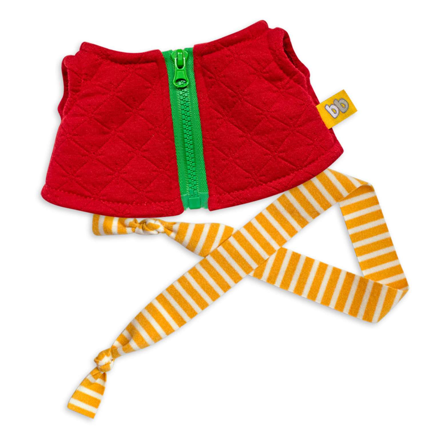 Одежда для кукол BUDI BASA Красная стеганная безрукавка с желтым шарфиком для Басик Baby 20 см OBB-072 OBB-072 - фото 1