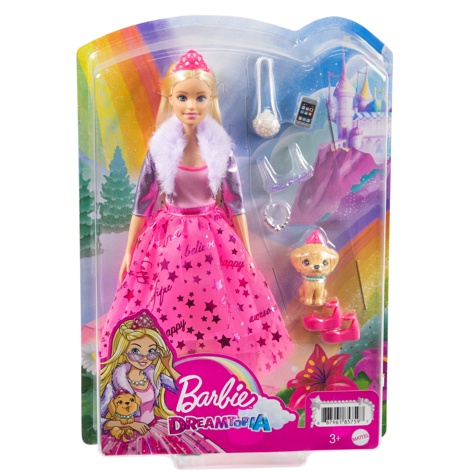 Набор Barbie Приключения принцессы кукла+питомец 1 GML76 купить по цене 499  ₽ в интернет-магазине Детский мир