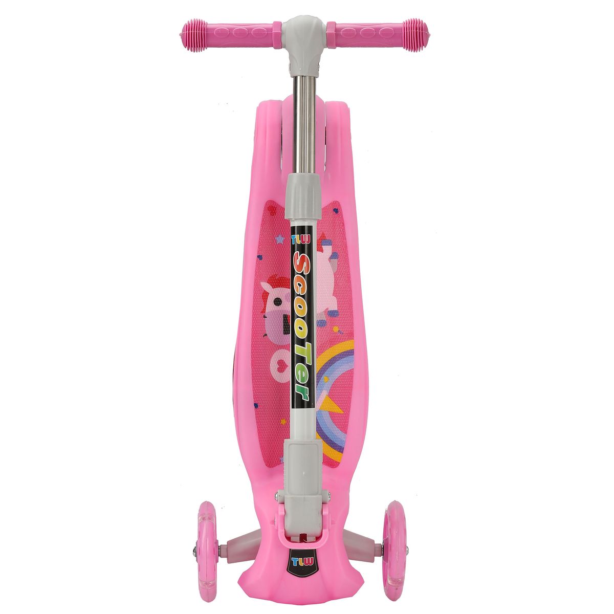 Самокат LATS детский 3-колесный со светящимися колесами розовый - фото 6