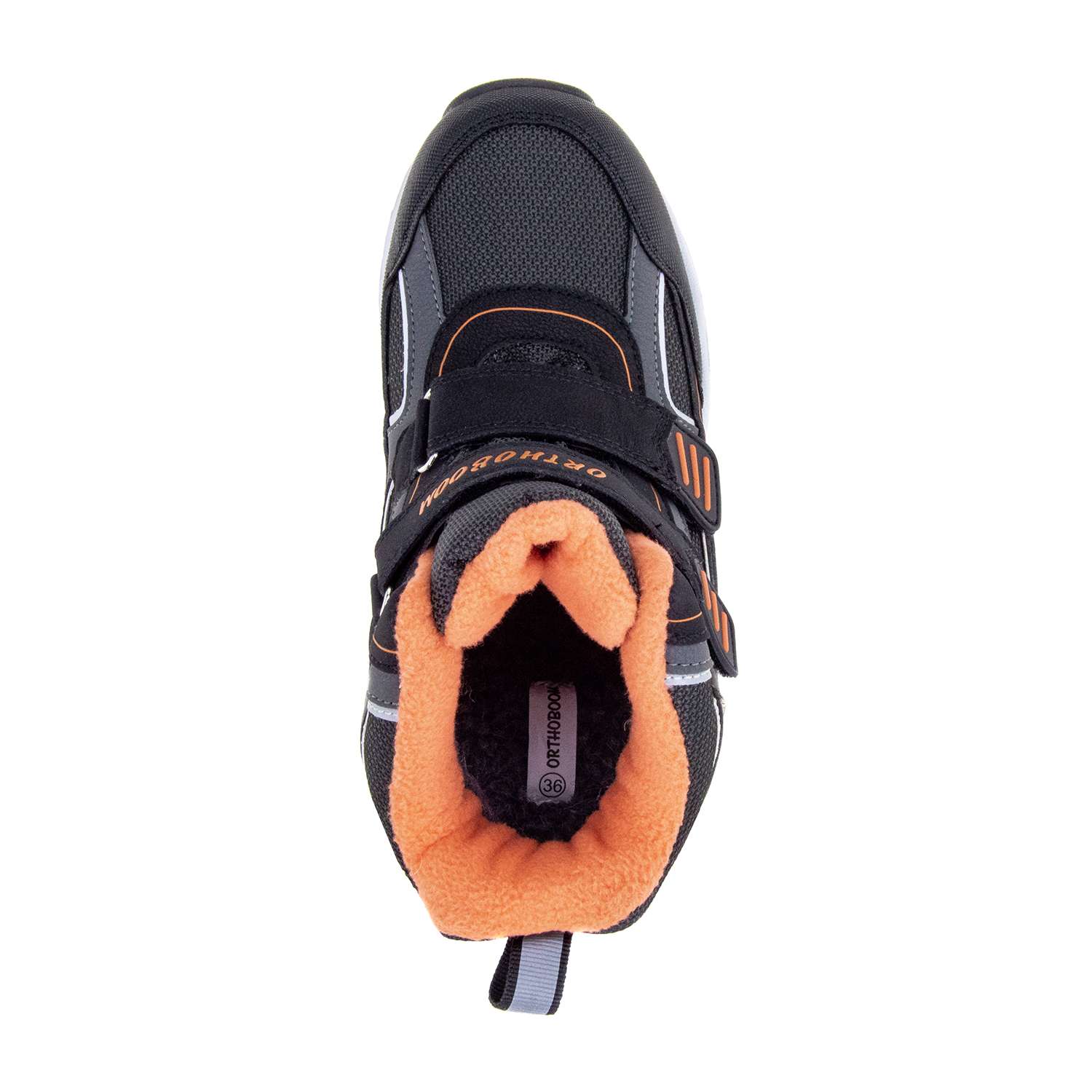 Ботинки ORTHOBOOM 80123-04_черный с оранжевым - фото 4