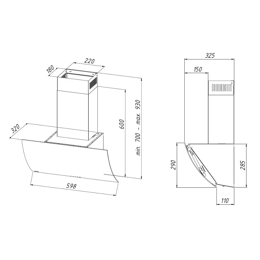 Кухонная вытяжка AKPO WK-4 Clarus eco 60 см. черный - фото 4