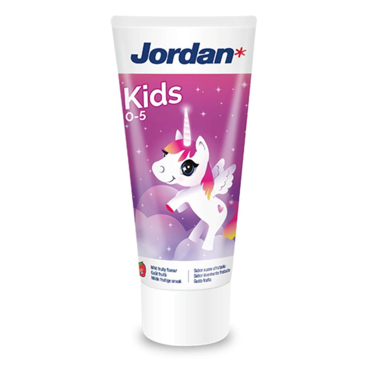 Детская зубная паста JORDAN Kids 0-5 с клубничным вкусом и фтором / жираф - фото 1
