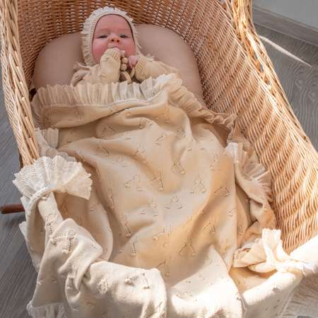 Плед для новорожденного НаследникЪ Выжанова вязаный на выписку в кроватку в коляску