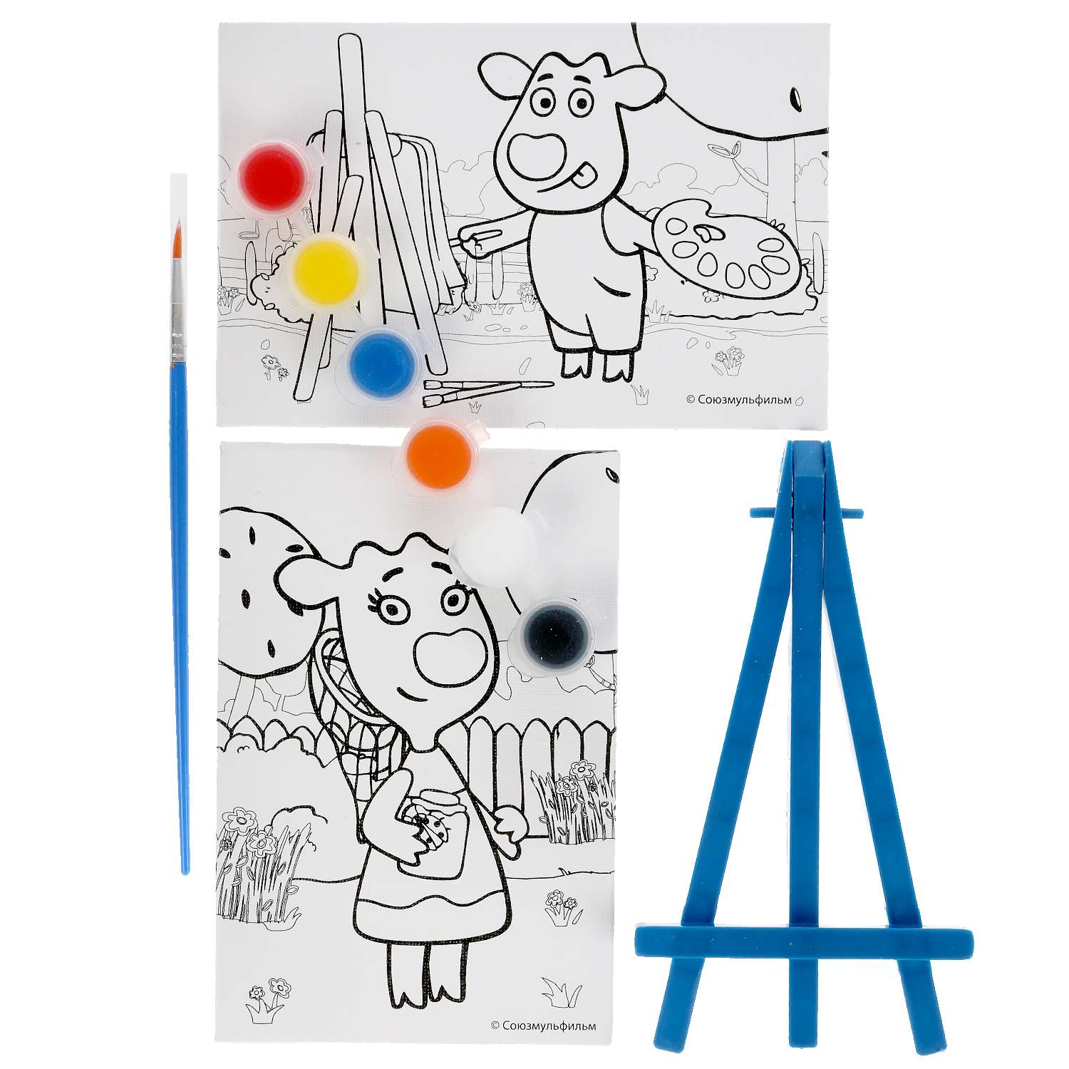 Набор для рисования МультиАРТ Оранжевая корова роспись холстов по контуру 2шт 306031 - фото 2