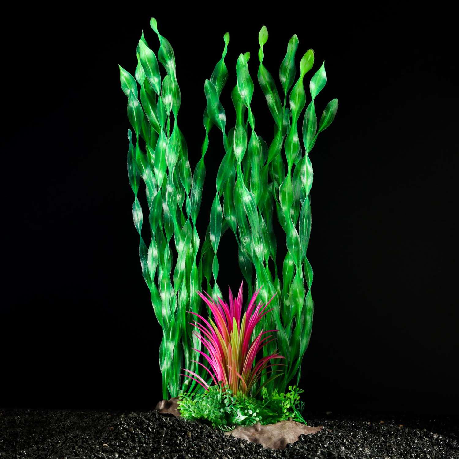 Растение для аквариума Пижон Аква на платформе в виде коряги 30 см зелёное - фото 2