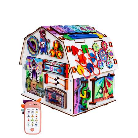 Бизиборд Jolly Kids Развивающий домик со светом Телефончик