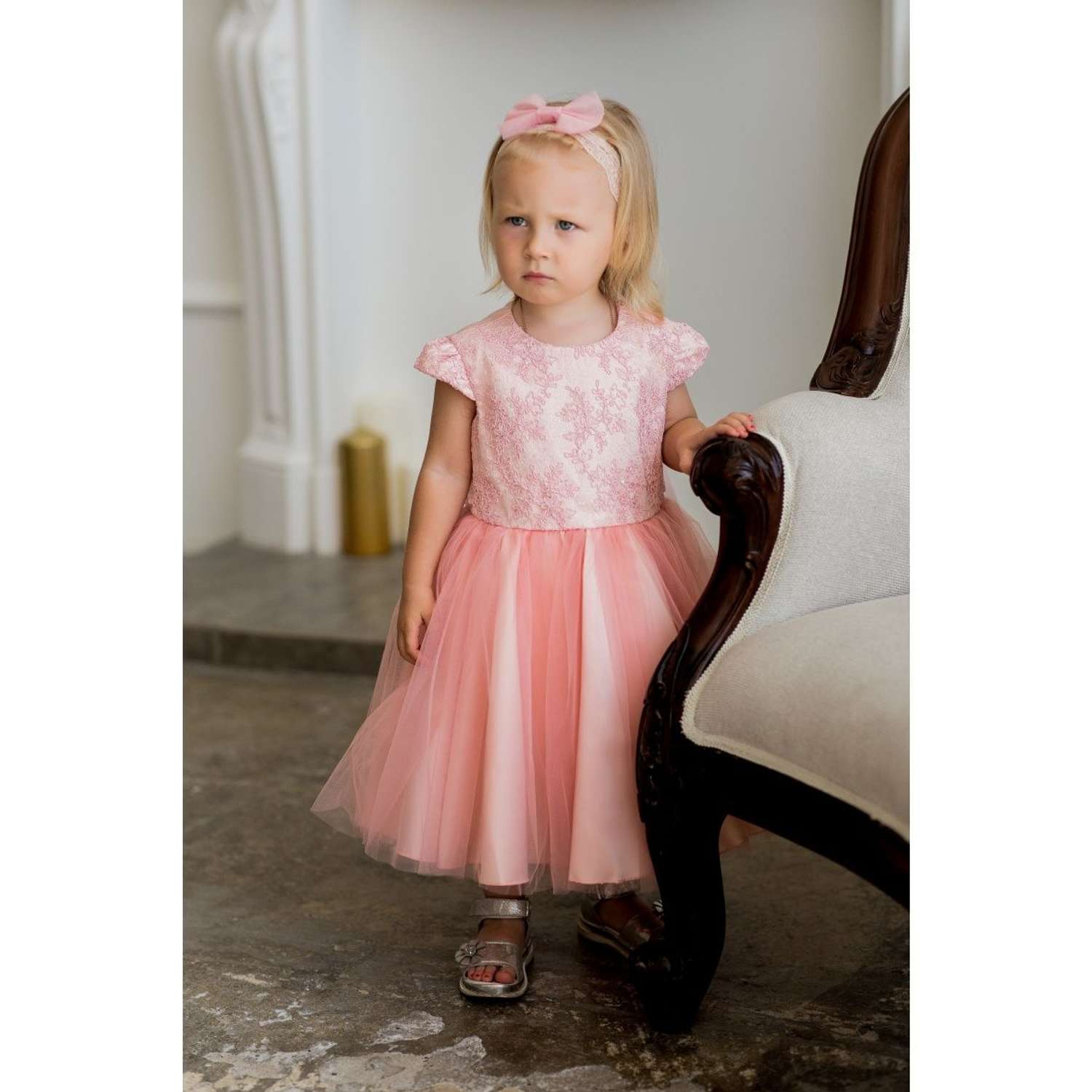Платье Lila Style гипюр розовый - фото 4