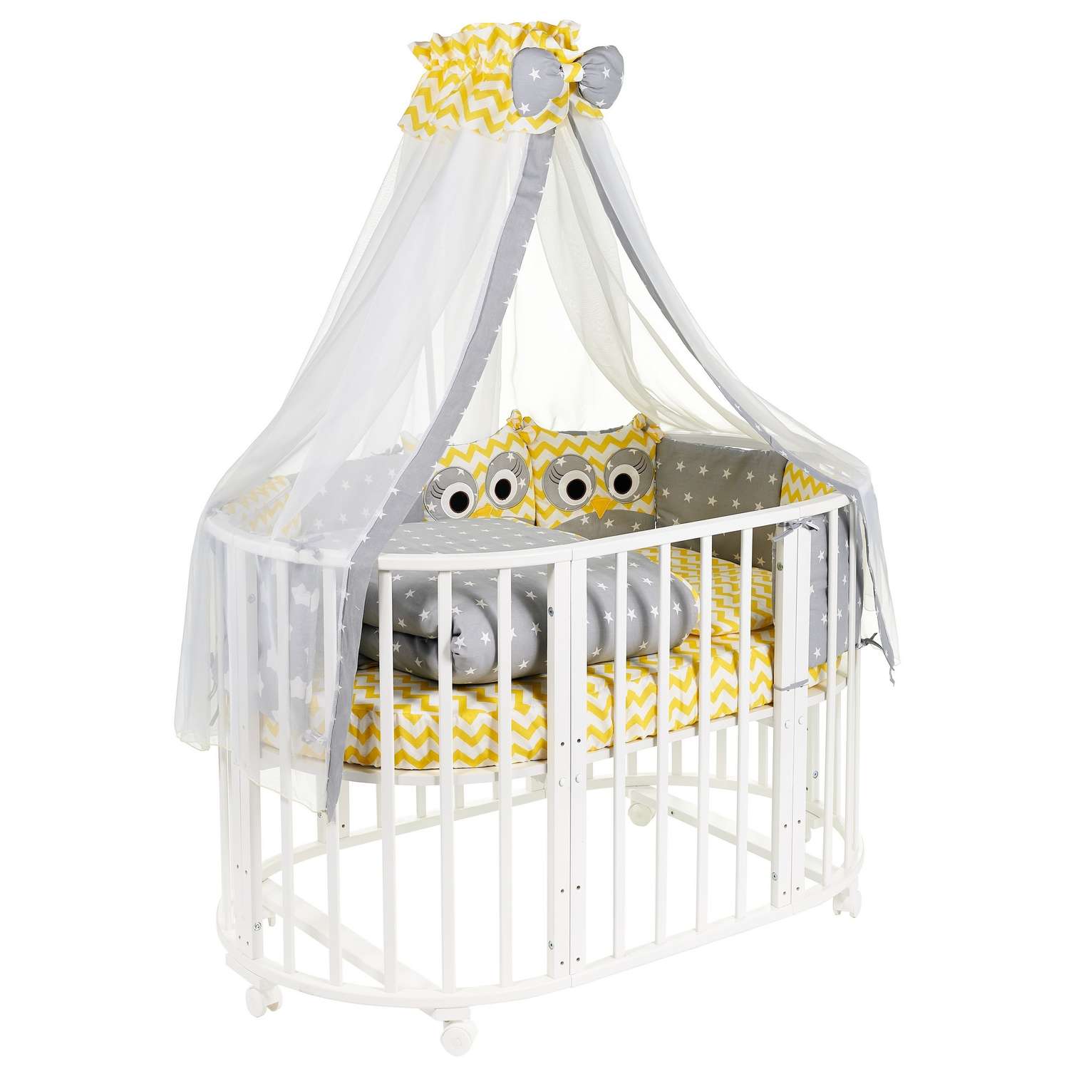 Комплект в овальную кроватку Sweet Baby Uccellino 10предметов Giallo Желтый - фото 1