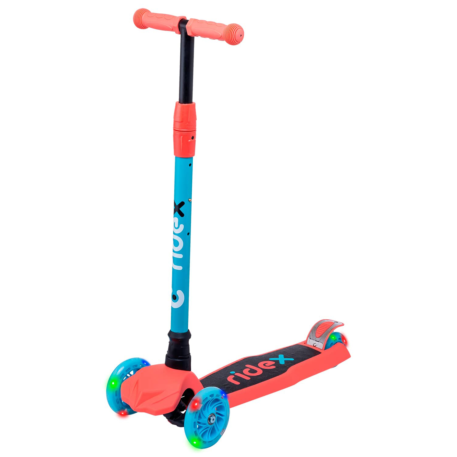 Самокат RIDEX трехколесный 3 wheels scooter Chip 120/80 light blue/coral - фото 1