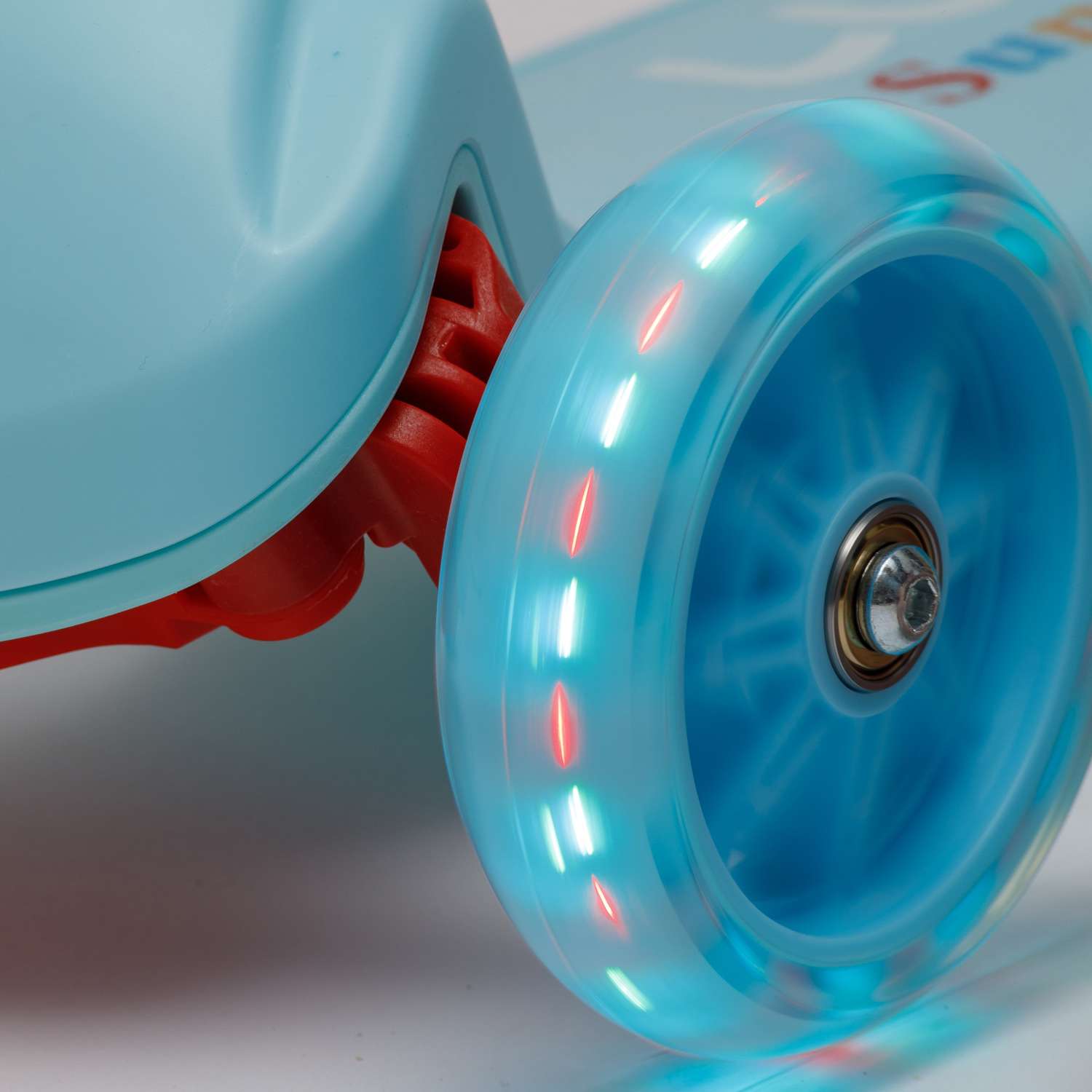 Самокат BABY STYLE детский светящиеся колеса с тормозом до 25 кг голубой - фото 6