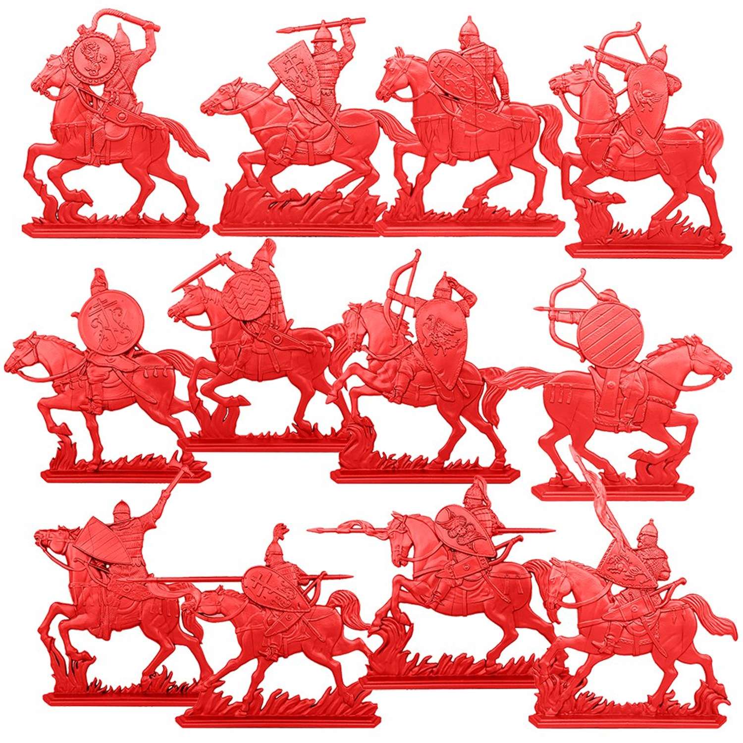 Набор солдатиков Воины и Битвы Русское войско Конная дружина цвет красный - фото 2