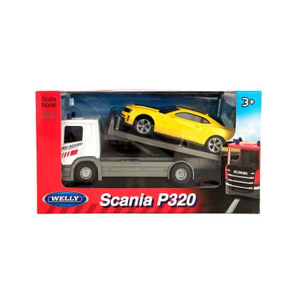 Набор WELLY Модели машин грузовик Scania 1:57 Chevrolet Camaro ZL1 1:43