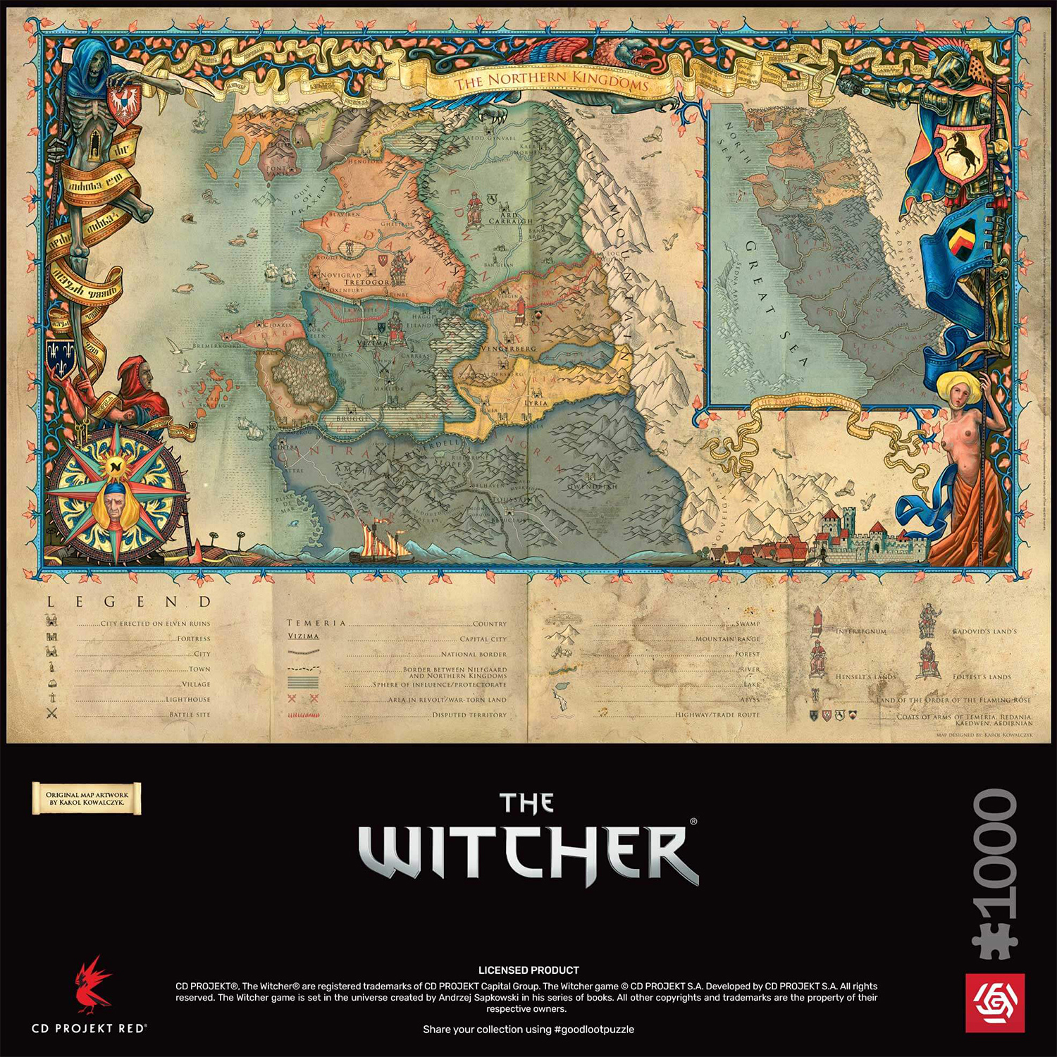 Пазл Good Loot The Witcher 3 The Northern Kingdoms - 1000 элементов Gaming серия - фото 10