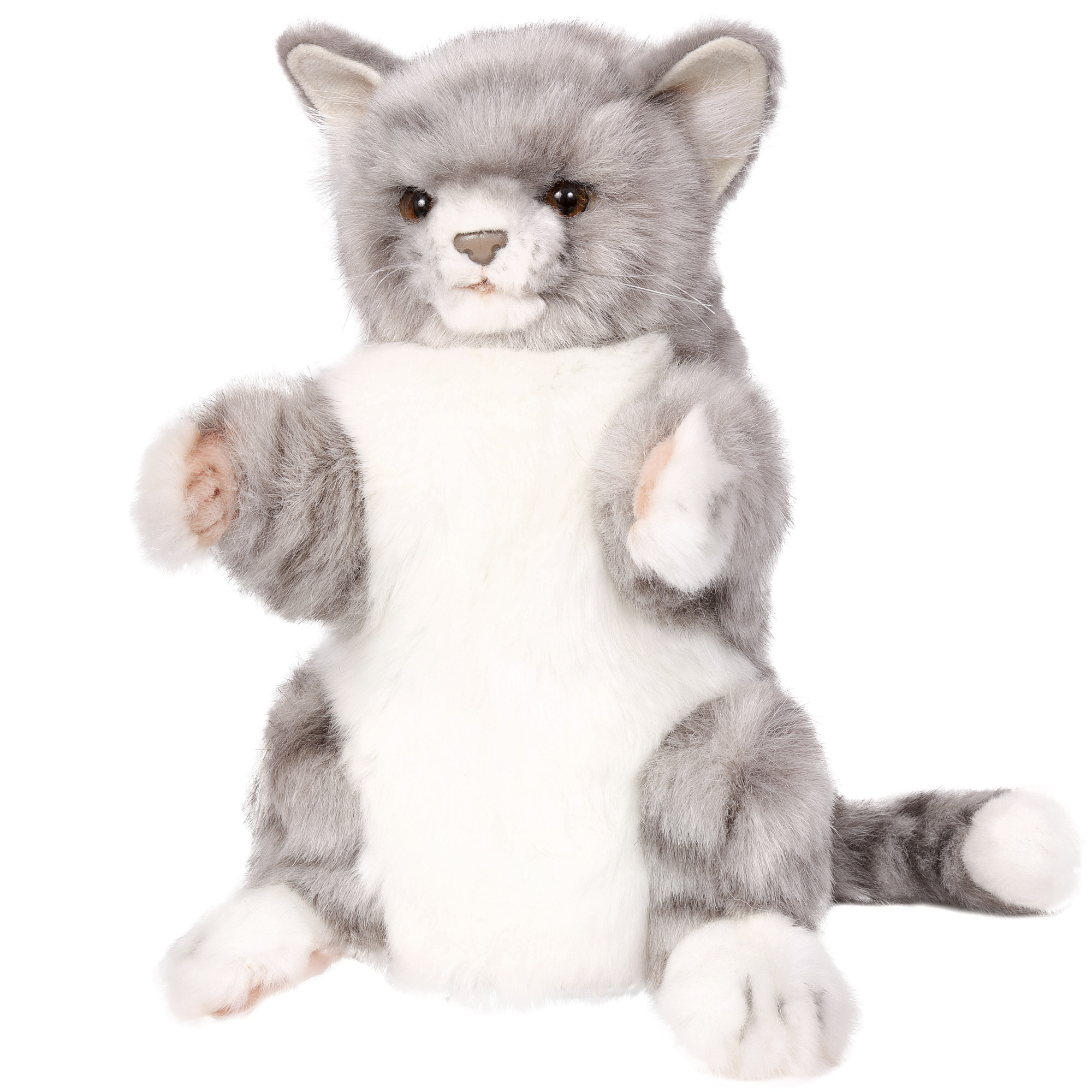 Реалистичная мягкая игрушка HANSA Кошка игрушка на руку 30 см - фото 3